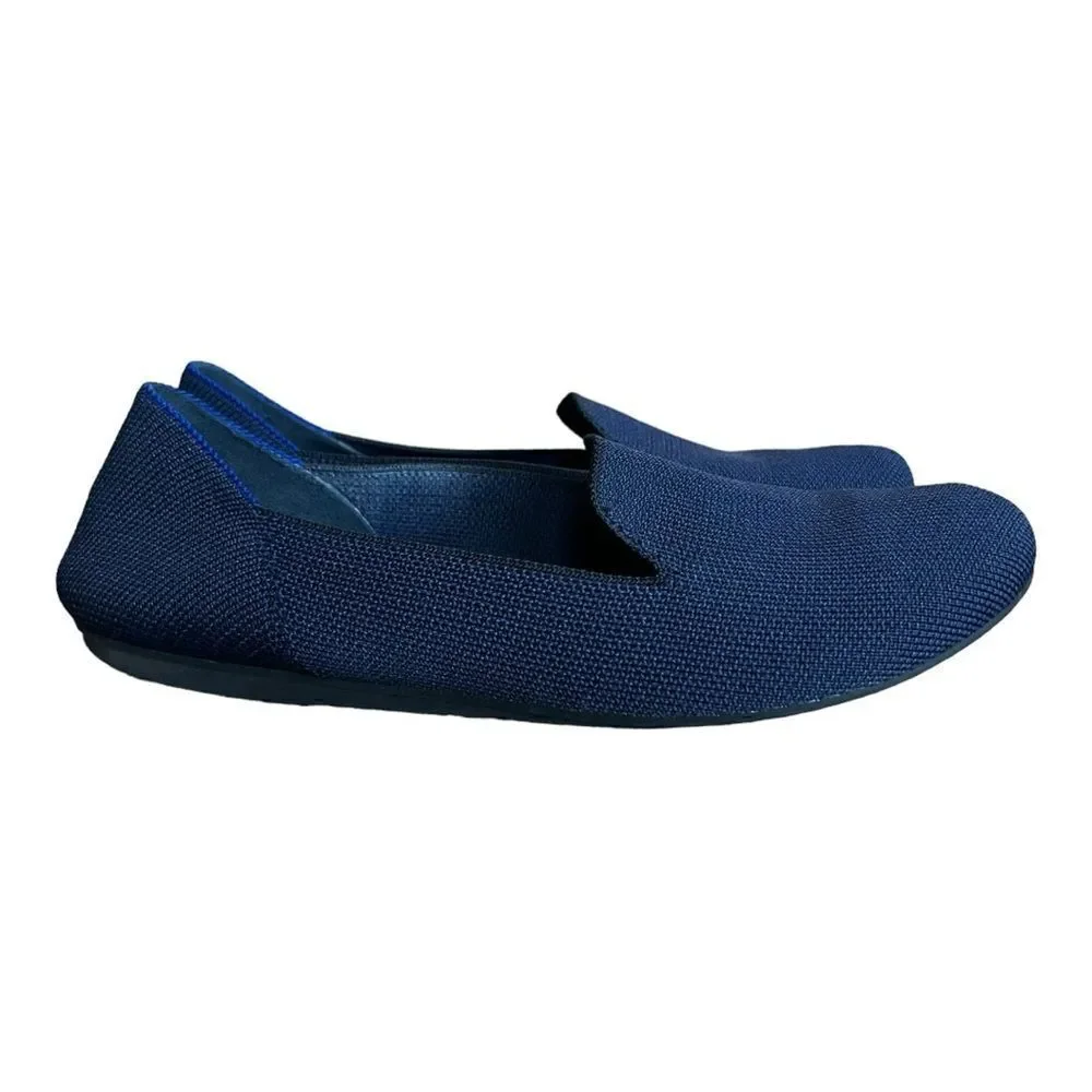 Rothy's The Loafer Classic Navy Knit Fabric Slip On Flats Women’s 7.7